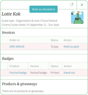 Film festival management software - Fiona Festival Accreditation and badge management in Fiona
